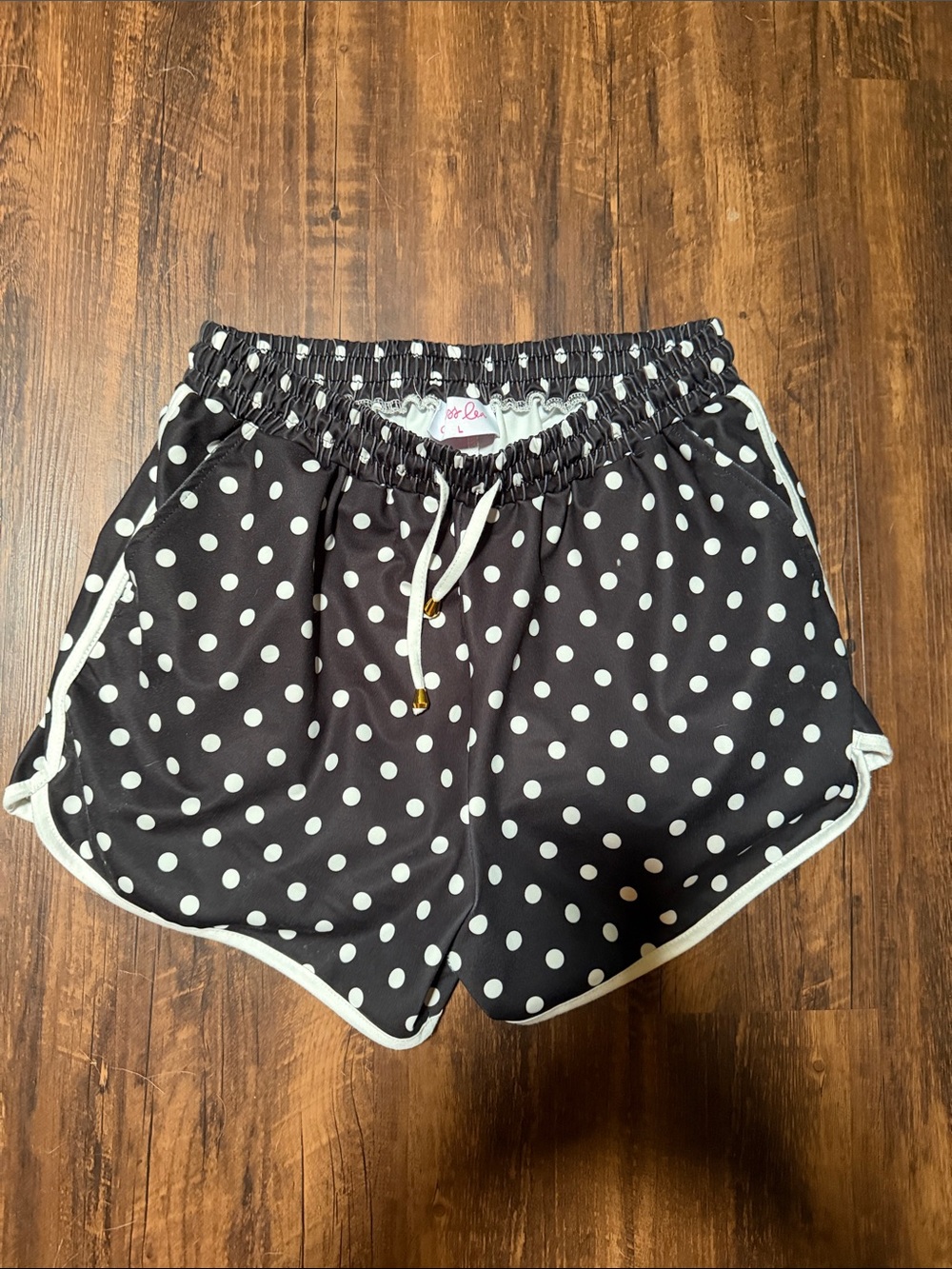 Jess Lea Polka Dot Athletic Shorts - Black/White